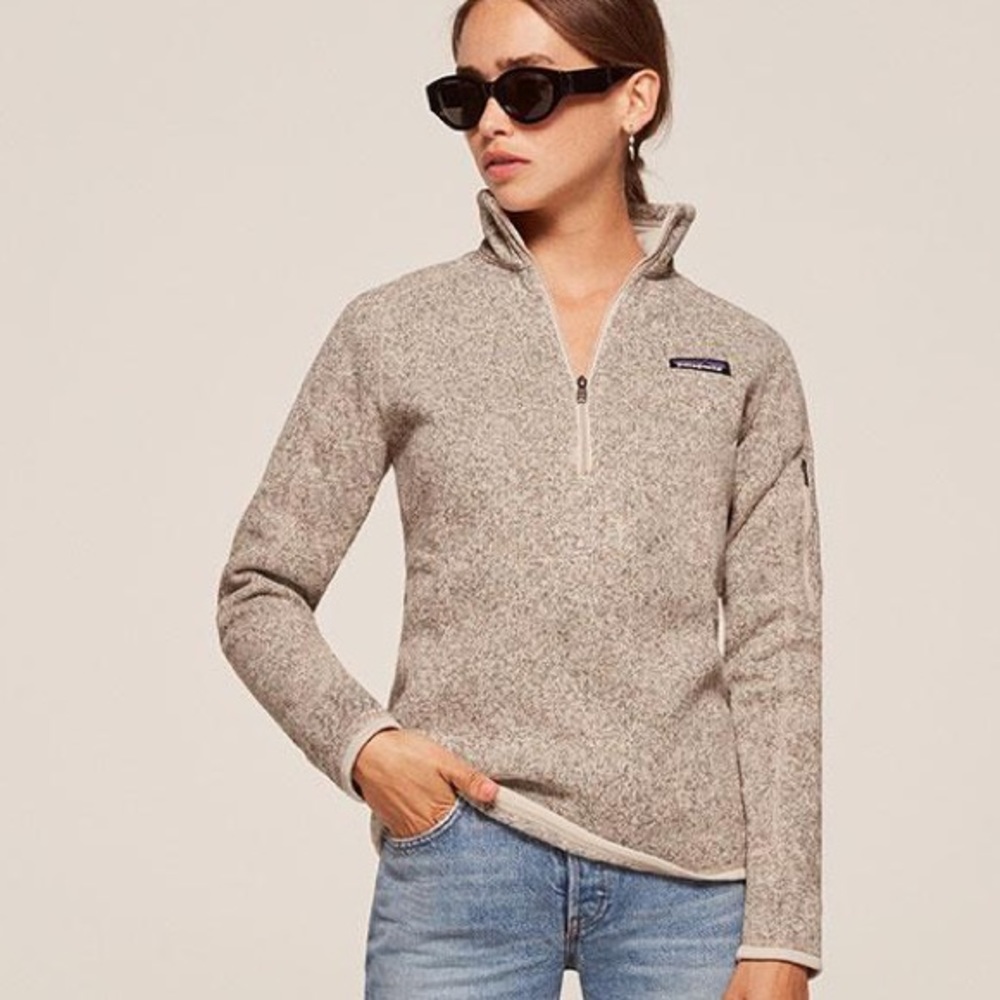 Patagonia Women's Heathered Gray Half-Zip Sweater